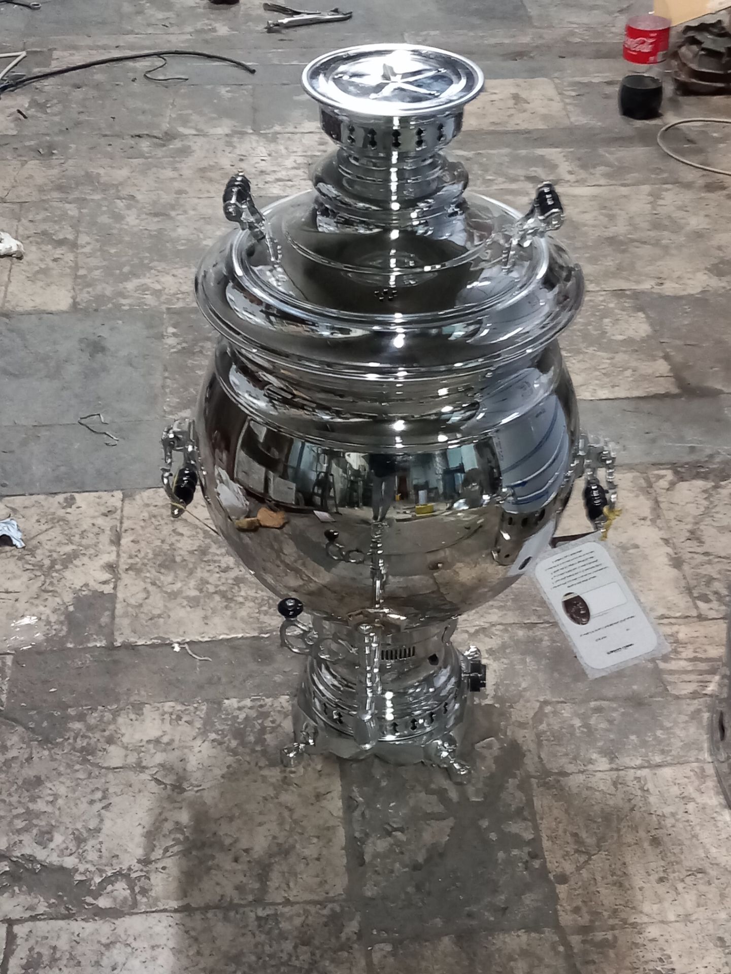 سماور گازی برنجی ۴۰ لیتری سماور هییتی بزرگ مجلسی هیتی تولید